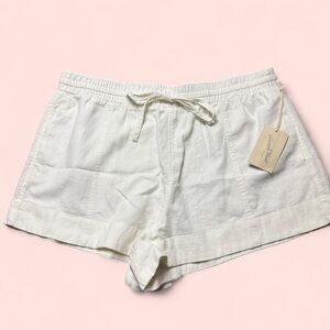 Universal Threads High Rise Cream white Linen Blend Shorts Womens Size Large NWT